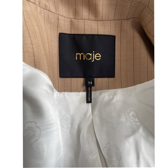 Maje Pinstriped Tailored Blazer Size Size 34 - Picture 7 of 8
